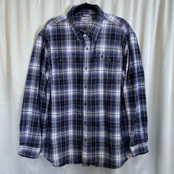 Carhartt Thick Cotton Material Plaid Work Shirt - Picture 1 of 7